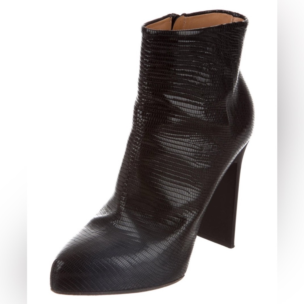 Maison Margiela black python leather ankle boots 38